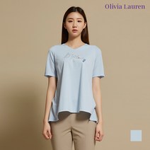 올리비아로렌 레터링 브이넥 티셔츠 VOCASWM5311