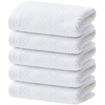 소프트터치 헤링본 수건 200g 40수 코마사, 모던화이트, 5개
