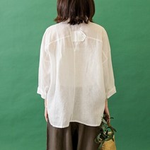 내추럴가든 뒷비죠 언발 린넨 남방