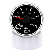유면계 유량계 새로운 2 "52mm 자동차 보트 오일 압력 게이지 0-150PSI 오일 프레스 미터 0-10Bar 7, 01 Only Gauge BS