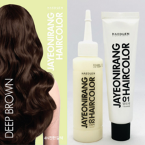 자연이랑 헤어칼라 간편한 셀프 염색약 4종 (새치커버용), 1+1, 4N 진한갈색 Deep Brown(새치커버)