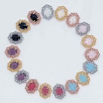 엔틱둥근라인 타원형펜던트 데일리목걸이 팔찌재료, 레드, 골드