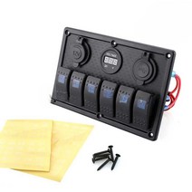 캠핑카 컨트롤박스 카라반 요트 시거잭 방수 소켓, 6버튼 블루레이