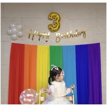 [오늘발송] 레인보우 가랜드 패키지 생일파티용품 생일 축하 HBD, 레인보우패키지+해피벌스데이가랜드+꽃풍선