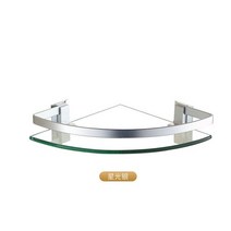 코너수납장 모서리 욕실 거실 주방 틈새 단일 레이어 3 층 코너 랙 욕실 강화 유리 선반 벽걸이 삼각형 플, 02 Corner Shelf silver