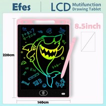 드로잉패드 웹툰그리기패드 그림용태블릿 Efes 전자 드로잉 보드 장난감 어린이 교육용 그림 LCD 스크린, 한개옵션1, 07 Light Pink-8.5-Color