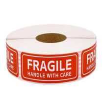 세븐집 취급주의 스티커 영문 FRAGILE 2.5 x 7.5 cm 500p, 혼합색상, 4개