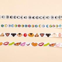 바이오로드 눈코입 롤 스티커 4종, 검정눈+스티커증정
