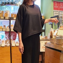 BLACK101 여성 링클프리 리버플 무지 크롭티셔츠 흰색티 CROPTEE 라운드넥 배꼽티