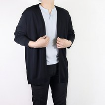 바쏘옴므 2021 S/S 블랙 심플 디자인 루즈핏 얇은 오픈 가디건 W2GW14BK