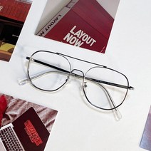 레트로 실버 투브릿지 안경테 메탈 사각 은테 복고 보잉안경