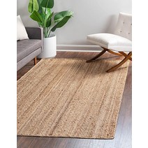 Unique Loom 브레이드 주트 컬렉션 클래식 품질 천연 수제 부분 러그 (61 x 91.4cm(2 x 3피트) 직사각형 내추럴), Runner 2 7 x 13 1