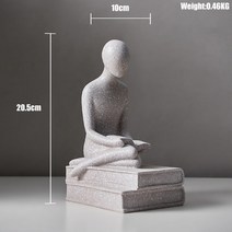 오브제 조각상 샌드 빈티지 카페 감성 인테리어 앤티크 홈장식 현대 동상 도자기 수 지 조각 문자 인형 북, 06 Height 20.5CM3