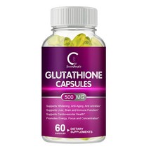 글루타치온 피부 미백알약 Glutathione Skin Whitening Pills Natural Anti Aging Supplement for Beauty 500mg, 60pcs, 1개