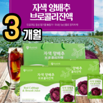 제주 양배추 브로콜리즙 사과맛 아이들도 잘 먹는 적양배추 브로콜리 피파 자색 양배추즙 효능 제주산 제주도 속쓰림 위궤양 식도염 순수 더작 잠백이, 적색 양배추즙, 3박스(3개월)