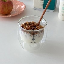 로모주 거꾸로 캐릭터 유리 컵 단열 투명 동물 머그 잔, 거꾸로 유리컵_오리