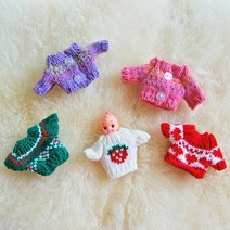 손뜨개 인형옷 니트.올패턴, (1)퍼플단추니트