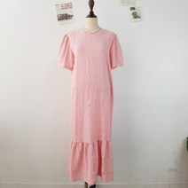 상상그이상 여성용 버블 셔링 롱 원피스 여성스러운 퍼프숄더 반팔 캉캉원피스 페미닌한 모임룩 시원한 바캉스 해외여행 휴양지 여름원피스