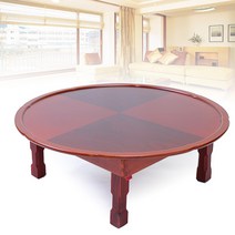 남원지리산공방 체크무늬 밥상 원형교자상, 가로690세로690