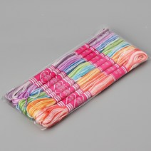 DIY 핸드메이드 부자재 십자수 실 8미터 그라데이션 자수 실 투톤 염색 폴리에스터 자수 실 한 개에 여섯 개, 8 가닥 자수 실 가방, 6개