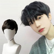 리더스 리더스 댄디스타일 남자 웨이브 펌가발 고열사 (9098618), 내츄럴블랙, onesize