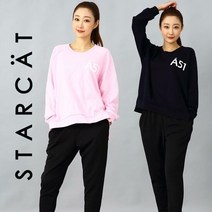 스타캣 홈트 홈요가 필라테스운동복 루즈핏맨투맨 TOPT51P1