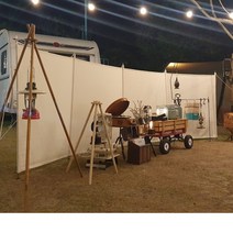 캔버스 면100% 10수 원단 캠핑 윈드스크린 텐트바람막이 사이드월 바람막이 달빛상점, 아이보리, 6M (와이드) 일반스트링 풀팩키지 set