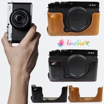 네디아 후지 X-E4 카메라 가죽 속사 케이스 fuji xe4, 브라운
