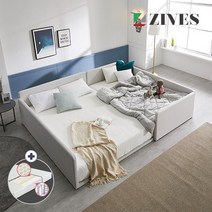 지베스 위드유2 슬림둥지 패밀리침대 Q+SS+라텍스50T, 연그레이