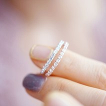 실버925 큐빅 로즈골드 가드링 가이드링 레이어드 웨딩 커플 반지 2.0mm