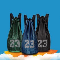 다용도 스포츠 메쉬 초경량 벨크로 볼 수납 포켓 농구공가방, 블루