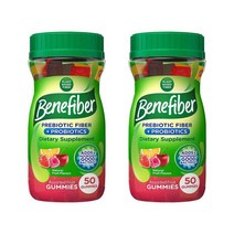 베네파이버 프리바이오틱스 파이버 50 구미 2팩 Benefiber Prebiotic Fiber + Probiotics Gummies, 50개, 2통