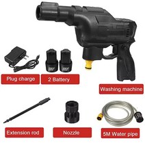 고압분사기 엔진고압세척기NEW2023 무선 자동차 고압 세차 물총 휴대용 세척기 9000mAh 15000rpm 50bar 마, 01 2 Battery