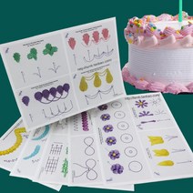 23 pc 케이크 연습 템플릿 보드 파이핑 드로잉 diy 붙여 넣기 교육 종이 장식 퐁당 장식 베이킹 용품 배우기 쉬운