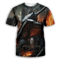 쿨티셔츠 남성반팔티 반팔 여름 흰티 프린트 반팔티 카라티 머슬핏 Tessffel 최신 핫 게임 월드 오브 탱크 funny newfashion 3dprint streetwear