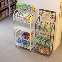 가판대 대피공간선반 간식 팬트리 정리대 조립식 철제 과자 진열대 pc방, 1, 블랙 60x27x153cm 일반모델