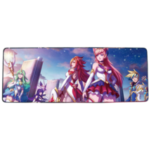 롤 LOL 디자인 마우스 패드 79종 시리즈 리그 오브 레전드 장패드 3mm 두께, 900x400mm + 3mm개, 로즈 레드 가디언