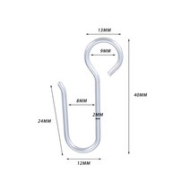 S 모양의 후크 다 걸이식 냄비 스틸 팬 주방 스토리지 행거 식물 쥬얼리 홈 옷장 의류 홀더 20 개, 한개옵션1, [02] 40mm