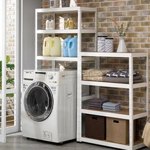 다이 정리대 김치냉장고 무몰트 메탈 조립식 튼튼한 선반장 건조기선반 통돌이 세탁기 다용도실수납 조립렉 창고렉 세탁기직렬 lg 삼성 창고 드럼세탁기선반 제작 드럼세탁기건조기선반, 3단선반 W1000xD600xH2100 D61021W3, 화이트