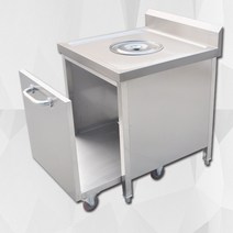 잔반처리대 구내식당 휴게소 음식 수거통 퇴식구 음식물 처리대, G.70x70x80 정사각형 바퀴형