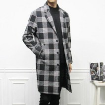 바보사랑 더마인드 남성 모직코트 FU사긱체크롱코트.더마인드(무료배송)