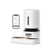 PETLIBRO 자동 고양이 사료 디스펜서 애완동물 건조 식품용 APP 제어 기능이 있는 5G WiFi 애완동물 사료 공급기 5L 로우 푸드 센서 하루 110끼 최대 10대 고양이, White_21 CUPS-Dual Tray