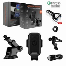 가성비차량용 무선 충전기 냉각 팬 포함 자동 클램핑 고속 휴대폰 홀더 12 프로 맥스 11 호환, 02 Black PD 충전r