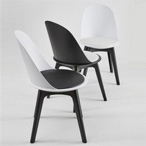 아트박스/꼬모까사 스텔톤-체어(1+1)6종택2, 화이트/화이트(블랙방석)