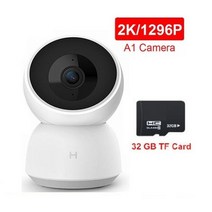 아기캠 베이비 펫캠 가정용CCTV Xiaomi-스마트 카메라 360 Mi Home Baby Monitor 2K Pro 1296P HD WiFi 비디오 감시 웹캠 야간 투시경 보안, 카메라 32GB 카드_원래 미국 플러그 | 중국
