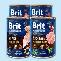 브릿 프리미엄 독 강아지 습식사료 캔 400g 4종, 치킨