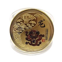 외국동전 희귀주화 수집 금화 컬렉션 기념 선물 12 조디악 금 도금 소장용 동전 행운을 위한 풍수 호랑이 드래곤 토끼 말 동물 새해, [29] style 3 dragon