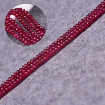 보라색 4MM 자연 브라질 루비면 처리 된 라운드 루즈 비즈 보석 천연 돌 목걸이 M2I0돌