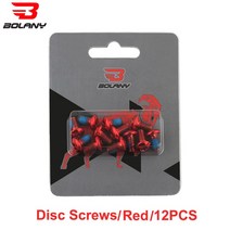 브레이크커버 4P 브레이크 패드 커버 라이닝 Bolany 12Pcs 자전거 브레이크 디스크 나사 볼트 로터 교체 사, 03 Red12pcs