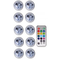 배터리 작동 LED 수중 조명 원격 13 색 잠수정 B 티 램프 웨딩 크리마 발렌타인 데이 파티, 10 Lamp 1 controller